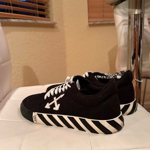 Off white black shoes with white straps